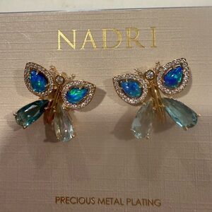 Nadri Opal and Crystal Butterfly Earrings